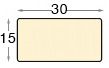 Letvice za podokvire neobrađeno drvo ramin 15x30 mm - Profil