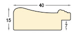 Letvica bor lamelirani za pass - širina 40 mm - sa srebrnim ukrasom - Profil