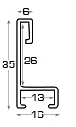 Aluminijska letvica serija 14 - Bijela - Profil