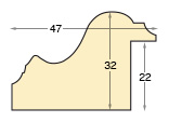 Neobrađena letvica ayous - vis.32 mm šir.47 udar 22 - Profil